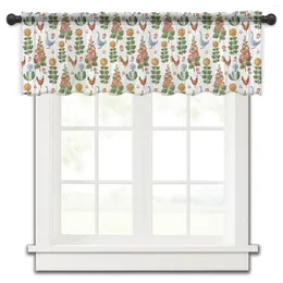 Rideau animaux de ferme carreaux fleurs blanc chambre Voile fenêtre courte en mousseline de soie rideaux pour cuisine décor à la maison petits rideaux en Tulle