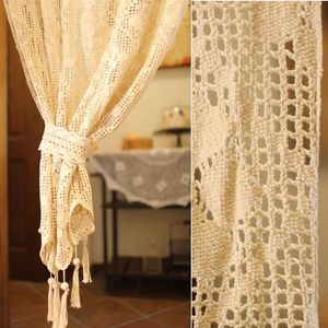 Rideau de ferme en macramé, cantonnière, pompons Boho, porte de cuisine courte, traitement de fenêtre en dentelle, décoration de maison pour salon, salle de bain, café