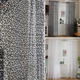 Gordijnmode 100 cm x 200 cm piekbloem raam gordijnen deurkamer verdeler pure paneel gordijnen sjaals