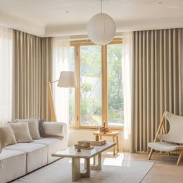 Gordijn mode gordijnen voor woonkamer slaapkamer thuis decor moderne minimalistische elegante wabi-sabi chenille zachte full blackout sunblinds