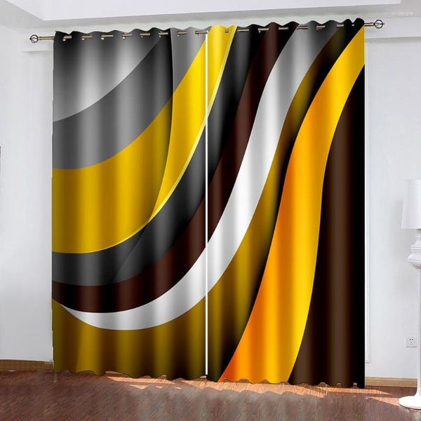 Cortina de moda Morden líneas cortinas 3D para el dormitorio cocina ventana moderna
