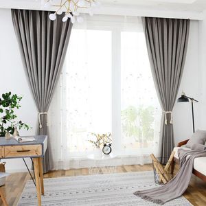 Cortina de moda gruesa tela ventana sala de estar alto sombreado moderno Color sólido cortinas de cocina hechas a medida