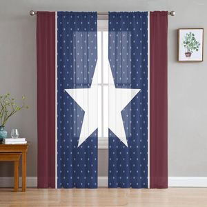 Gordijn Flag Day Stars Polka Dots tule pure gordijnen voor woonkamer luxe keuken decor voile organza slaapkamer