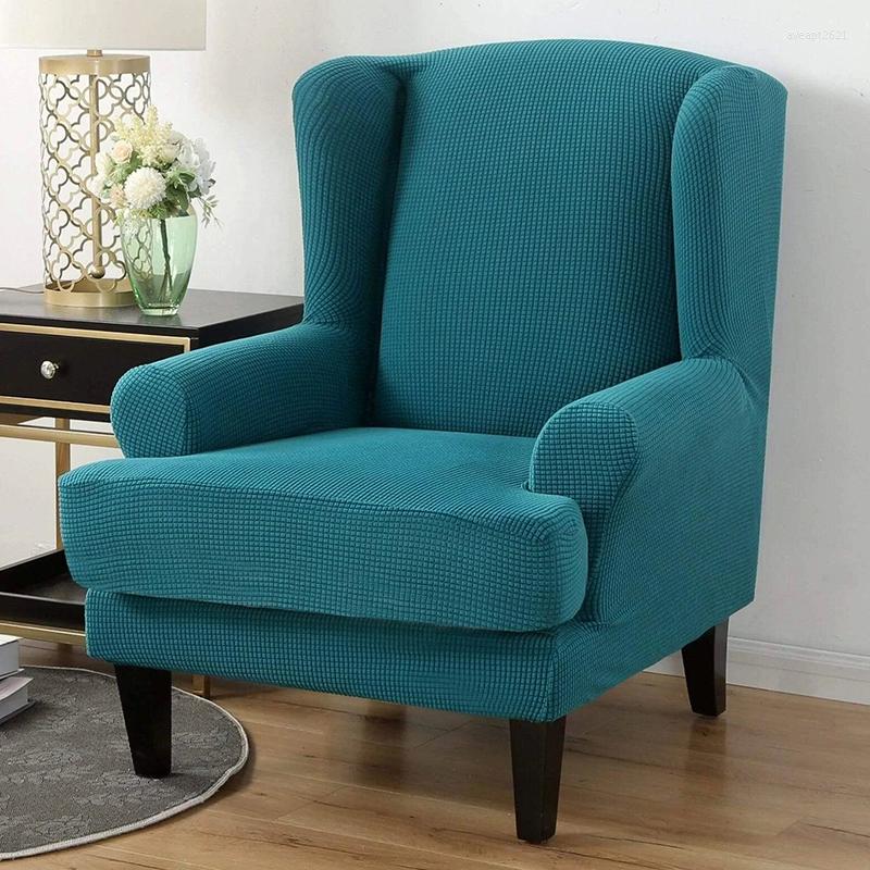 Flower Wing Chair Cover - Elastic Slipcover for Sloping King Back Armchair, Sofa and Wingback Chairs: Comfortable, Durable and Stylish