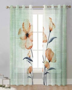 Fleur de rideau de style décadent progressif rideaux transparents pour la fenêtre du salon