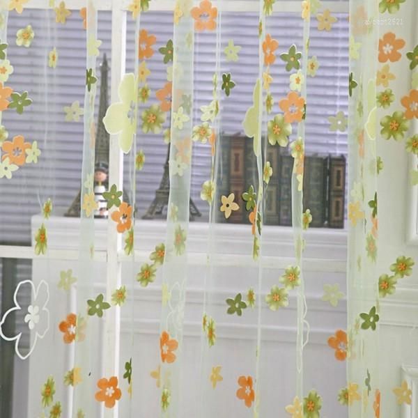 Tenda Fiori Tende trasparenti Tulle all'ingrosso Finestra 3d Sheer Para Soggiorno Cortinas Camera da letto Cucina