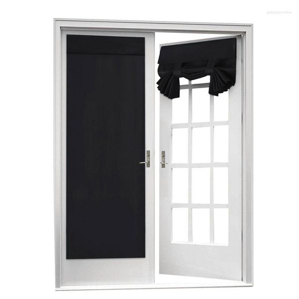 Cortina para puerta francesa para sala de estar frontal Exterior, persianas opacas sin perforación, cortinas de privacidad sin perforaciones, multiusos