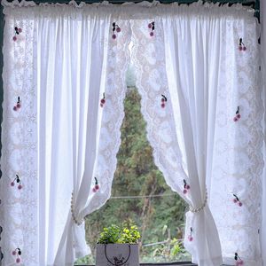Rideau français blanc dentelle rideaux courts pour salon pastorale fenêtre panneau cuisine salle de bain personnalisé petits rideaux