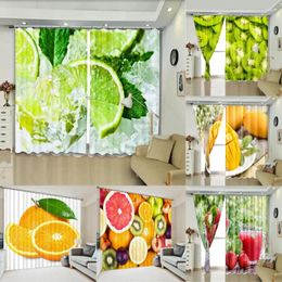 Rideaux rideaux pour le salon fenêtres de la chambre à coucher ombrage d'ombrage extérieur décoratif de citron décor de texitle 3D Prince