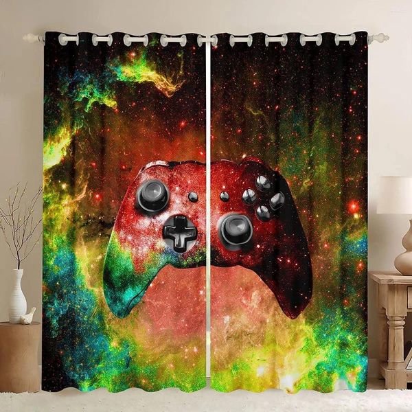 Rideau rideaux de jeu pour garçons chambre enfants Gamer chambre décor adolescents noir et rouge contrôleur de jeu vidéo fenêtre Cortinas