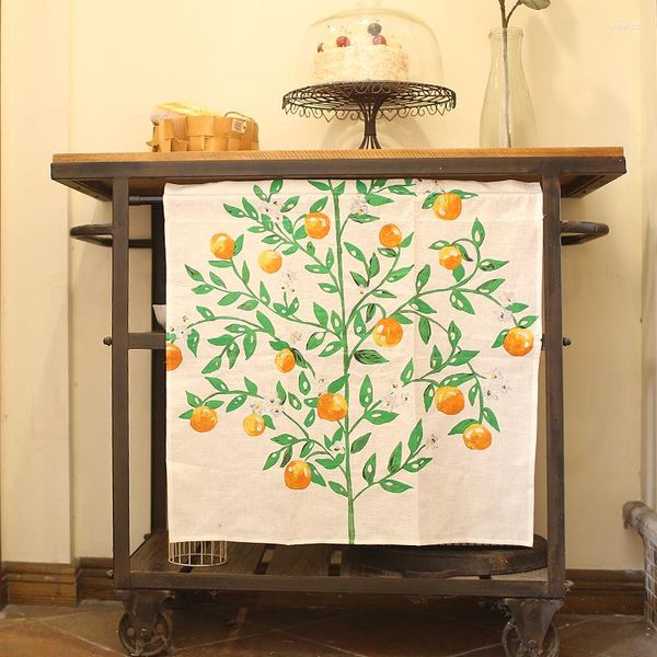 Rideau à motif d'arbre gardénia, 56x56cm, petit tissu en coton, demi-fenêtre, pour porte, cuisine, armoire, décoration de commode
