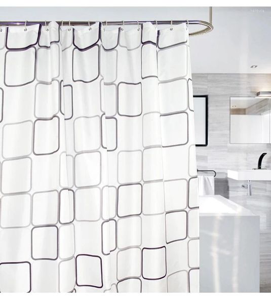 Rideau géométrique noir blanc Plaid moderne rideaux de douche maison étanche à la moisissure Polyester tissu plastique salle de bain