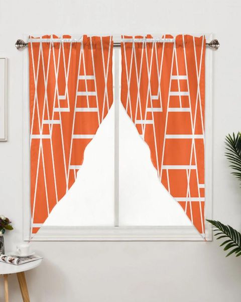 Rideau géométrique Texture graphique Orange fenêtre salon chambre décor rideaux cuisine décoration triangulaire