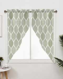 Cortina geométrica textura marroquina janela verde sala de estar quarto decoração cozinha triangular