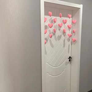 Gordijn meisjes roze hartvormig deurgordijn decor kwast gordijnverdeler string meisje kamer partiton zoet hangend kralen raam volant 231019