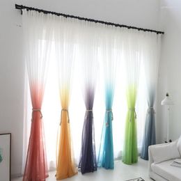 Gordijngradiënt kleur tule gordijnen voor woonkamer slaapkamer grijs bureaderen stof raambehandeling cortina's klaargemaakt
