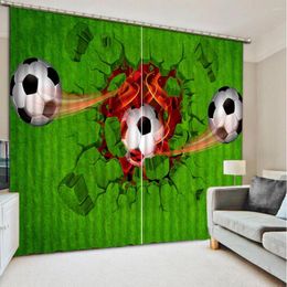 Gordijn Gras Voetbal Slaapkamer Woonkamer Gordijnen Cortinas Para Salon 2 Piezas Mooie Po Mode Aangepaste 3D