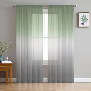 Rideau vert gris gradient rideaux transparents pour le salon décoration de fenêtre cuisine en tulle voile organza