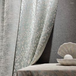 Rideau vert rideaux hauts pour salon salle à manger chambre ombrage luxe américain Simple coupe-vent chaud nordique épais Chenille