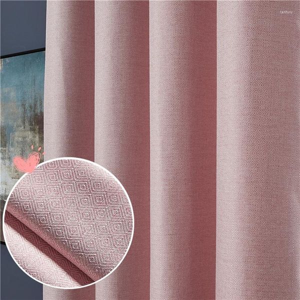 Rideau gris rose rideaux occultants dans le salon fenêtre lin moderne pour chambre cuisine ombrage rideaux taille personnalisée sarcelle