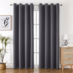 Ojal de cortina, cortinas opacas sólidas para dormitorio y sala de estar, cortinas para ventana, oscurecimiento con aislamiento térmico 230619