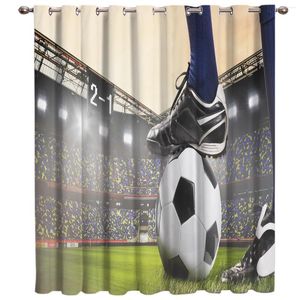 Rideau gymnase Football rideaux balles Football Design 3D fenêtre pour salon chambre cuisine Cortinas Para Sala De Estar