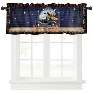 Gordijn Halloween Truck Pompoen Crow Boo Korte Gordijnen Keuken Cafe Wijnkast Deur Raam Kleine Home Decor Gordijnen