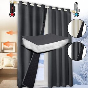 Cortina Cortinas acolchadas de alta resistencia Panel Sala de estar 100 Blackout Eyelet Bloqueo de calor Invierno Mantener caliente Cortinas térmicas para ventanas 230927