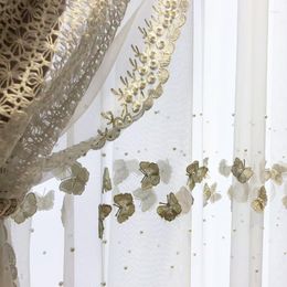 Gordijn high-end vlinder geborduurd raam screening gordijnen voor woonkamer slaapkamer kralen kant