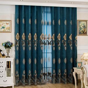 Gordijn high-end chenille borduurgordijnen voor levende eetkamer slaapkamer black-out Europese stijl luxe raamvalance