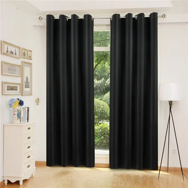 Rideaux noirs de haute précision avec ombrage, couleur unie, Style nordique, pour salon, salle à manger, chambre à coucher