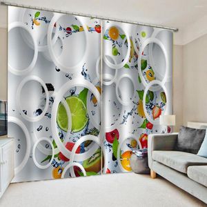 Cortina de alta calidad personalizada, juego de cortinas de frutas de tela 3d para dormitorio, sala de estar, oficina, El hogar, decoración de pared