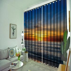 Gordijn Hoge kwaliteit Custom 3D Fabric Nature Scenery Lake Gordijnen Raam voor woonkamer Office Slaapkamer