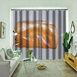 Gordijn Hoge kwaliteit Custom Bread Curtains Po Blackout Window Drapes Luxury 3D voor woonkamer