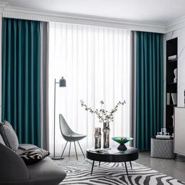 Gordijn Home Curtains aanpasbare Noordse moderne minimalistische black -out drapes Solid Color Matching