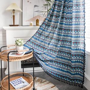 Gordijn Home DecorTion Gordijnen voor woonkamer keuken slaapkamer semi black -out boho geometrische print met kwastje