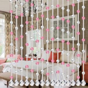 Rideau maison fabrication bracelets à bricoler soi-même collier brin cristal verre Rose perle salon chambre fenêtre porte mariage décor