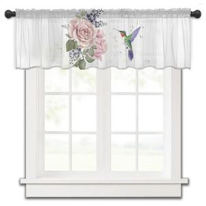 Gordijn Hummingbird Bloemkleur Keuken Kleine raam Tule Sheer Short Slaapkamer Woonkamer Home Decor Voile Drapes