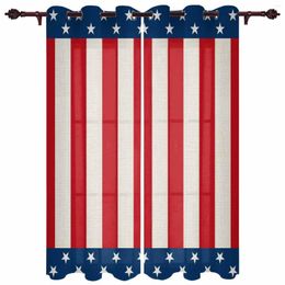 Cortina día de la independencia bandera americana ventana cortinas para sala de estar cocina cenefas dormitorio de moda