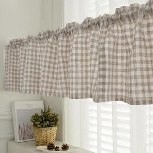 Gordijninsende Korte Korten Linnen Gordijnen voor keukenkast Pastorale halftekstelijke Home Decoratieve Drape Cafe Valance