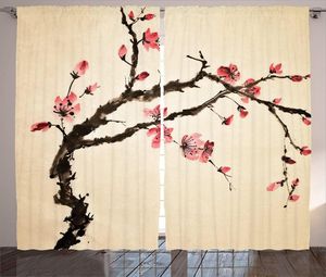 Gordijn Japanse gordijnen Traditionele Chinese verf van figuurboom met details penseelslag Effecten Afdrukken Woonkamer Slaapkamer Raam