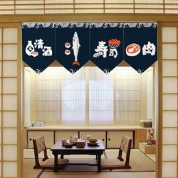 Gordijn Japanse korte gordijnen Sushi Shop Tavern Driehoek Vlag Gedrukte hangende decoratie voor restaurantkeuken