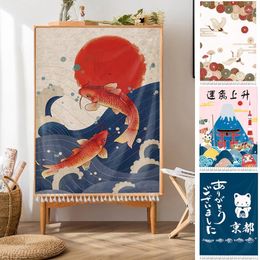 Gordijn Japanse stijl Korte gordijnen voor keukenkast decor Curatin Tassel garderobe kast stofvrije gordijnen huishoudelijke halfloop