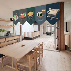 Rideau Japonais Sushi Shop Restaurant Cuisine Décor Fenêtre Courte Partition Gourmet Motif Fengshui Suspendus Triangle Drapeau Rideaux