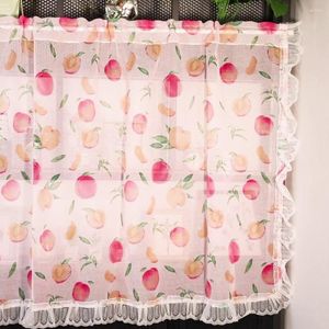 Rideau coréen coréen rideaux transparents pour la cuisine porte de carbinet fruit rose pêche pastorale rural tige de haut de poche petite fenêtre drapes