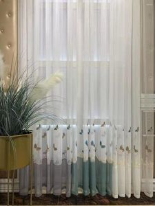 Rideau Style coréen petit papillon frais et beau brodé fenêtre écran salon chambre balcon fini