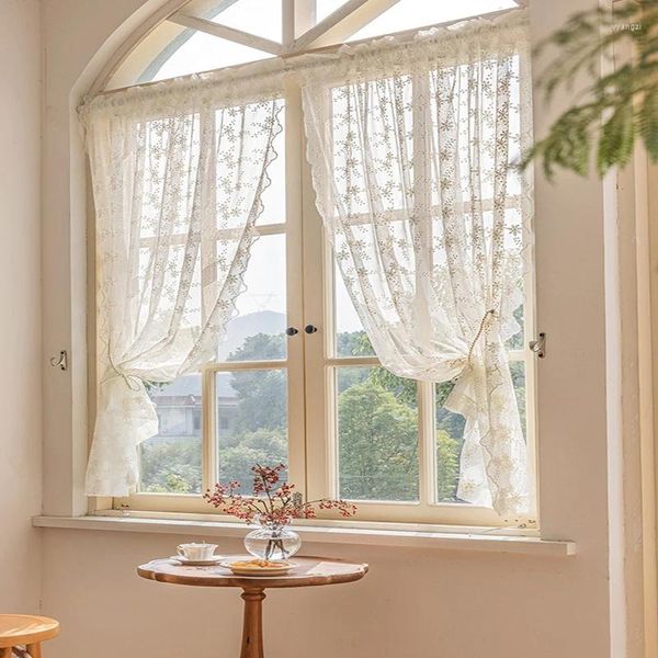 Curtain Lace Kitchen Swaying Beige Dish rideaux pour le salon Traitement des fenêtres de chambre à coucher