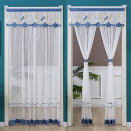 Rideau dentelle maille Anti moustiques porte Double climatiseur insecte moustique rideaux salon chambre écran diviseur