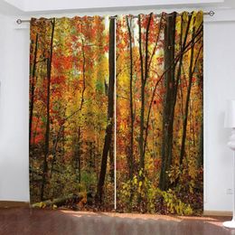 Gordijnlandschap herfstbossen po printing black -out 3d gordijnen voor woonkamer beddengoed el drapes cortinas