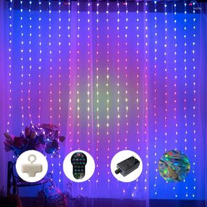 Rideau lumineux LED avec télécommande, symphonie RGB, Bluetooth, Support, programmation, bricolage, décoration de maison intelligente, noël